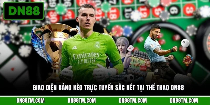 Giao diện bảng kèo trực tuyến sắc nét tại thể thao DN88